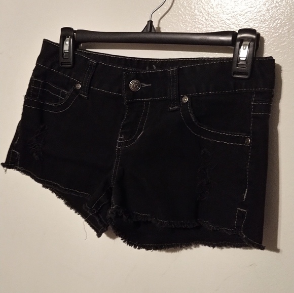 Reign by Deb Black Denim Shorts Sz 5 - Picture 2 of 7